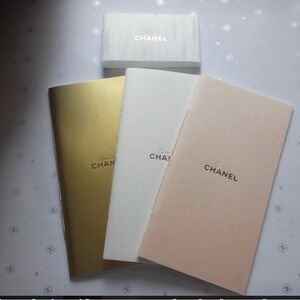 Chanel Gold, White, and Blush Notebook Booklet Set of 3